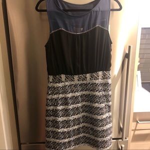 ANTHROPOLOGIE Navy & Gray Dress